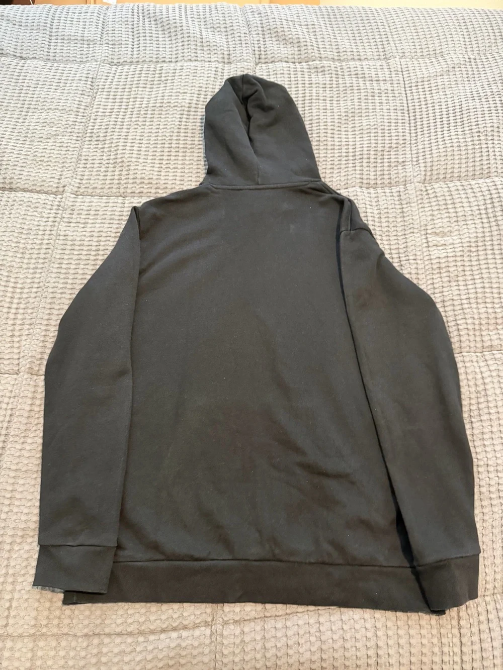 adidas Men’s Solid Black Trefoil Logo Pullover Hoodie Long Sleeve Pockets XL